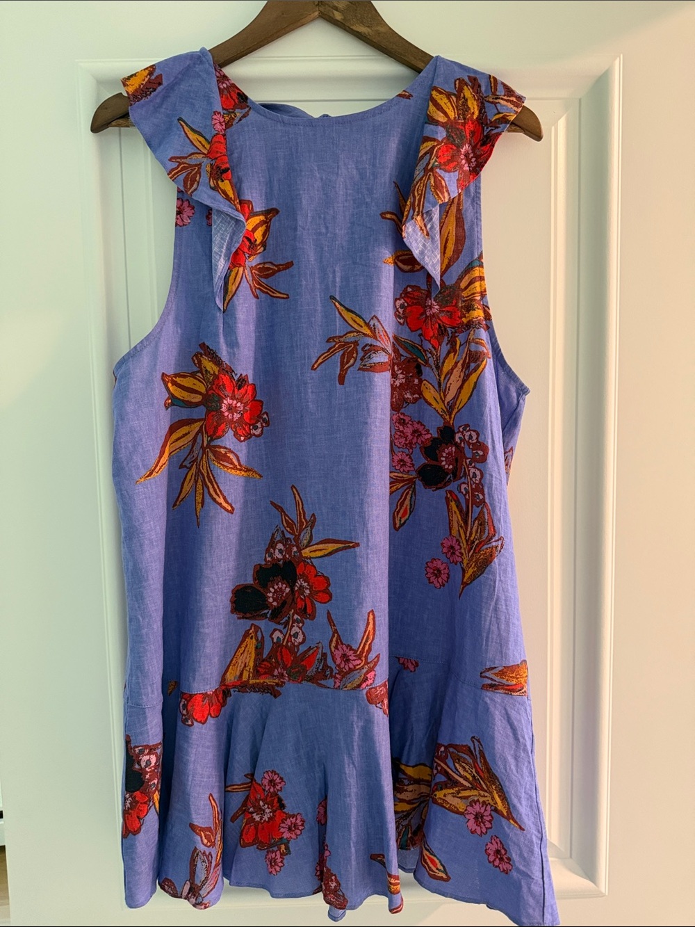 Free People Women's Lavender Floral Sleeveless Top